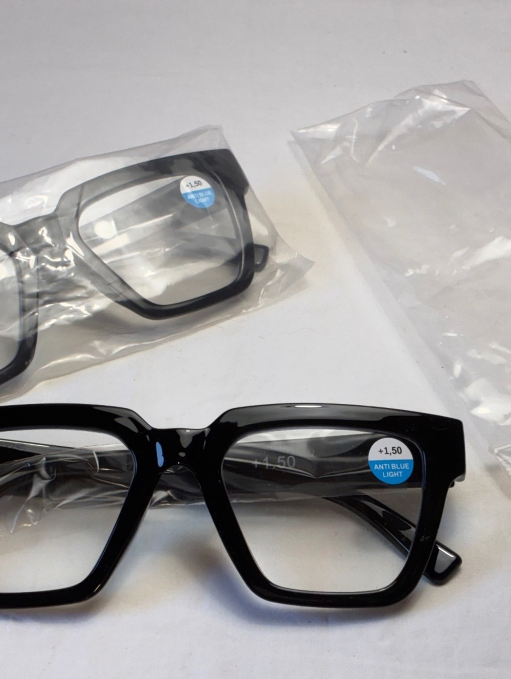 Black Square Frame Anti-Blue Light Glasses +1.50 Reading Glasses
